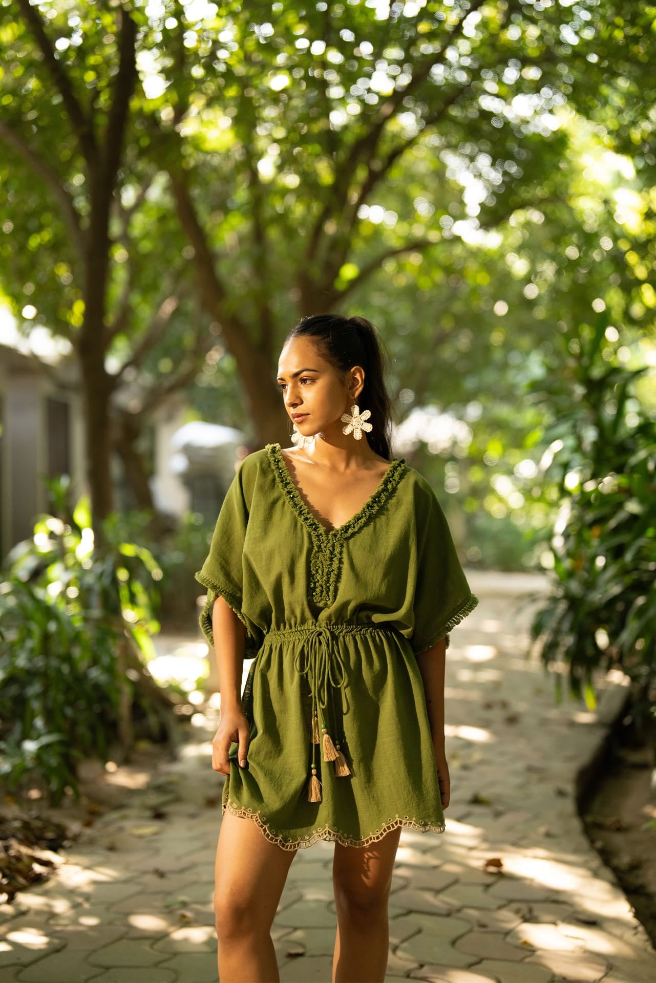 Sage green kaftan coverup