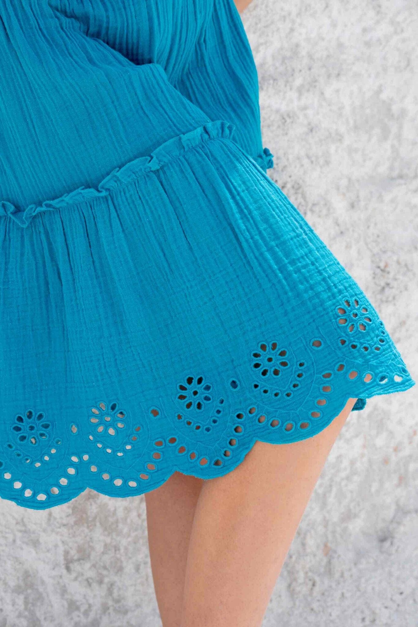 Maanya Saxena in Cordon blue skirt with tie top (Set of 2 products)