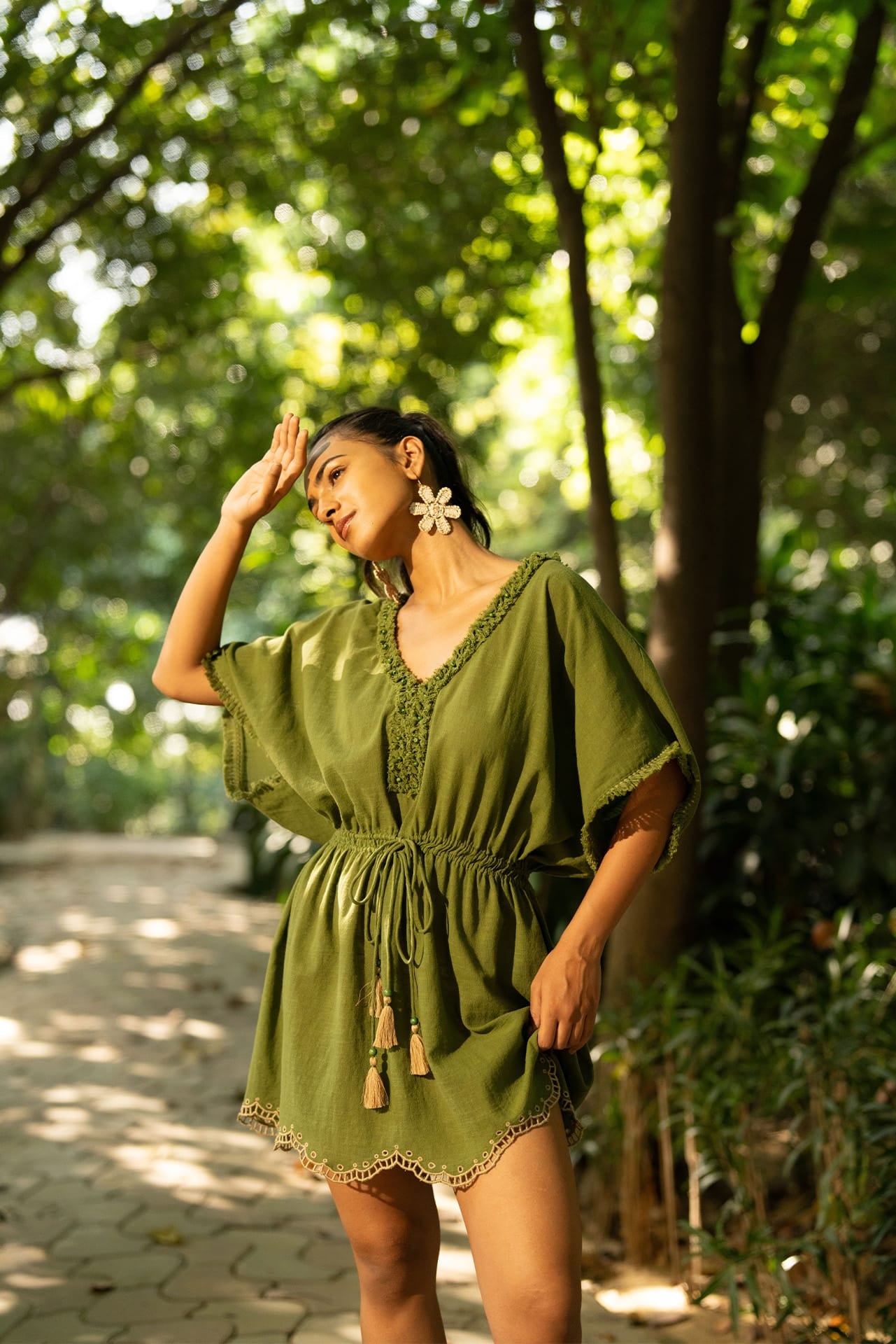 Sage green kaftan coverup