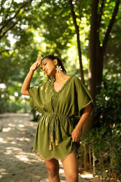 Sage green kaftan coverup