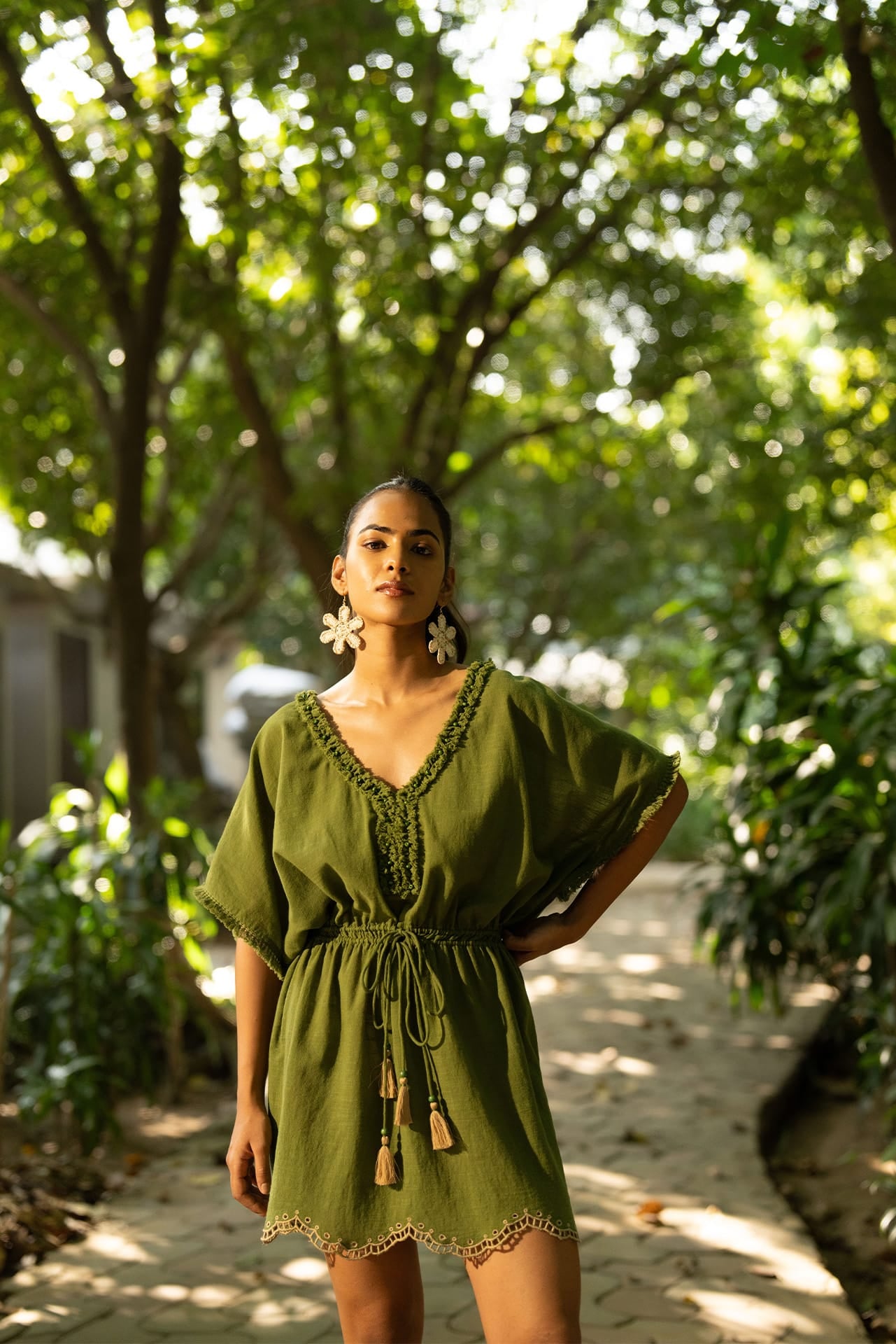 Sage green kaftan coverup