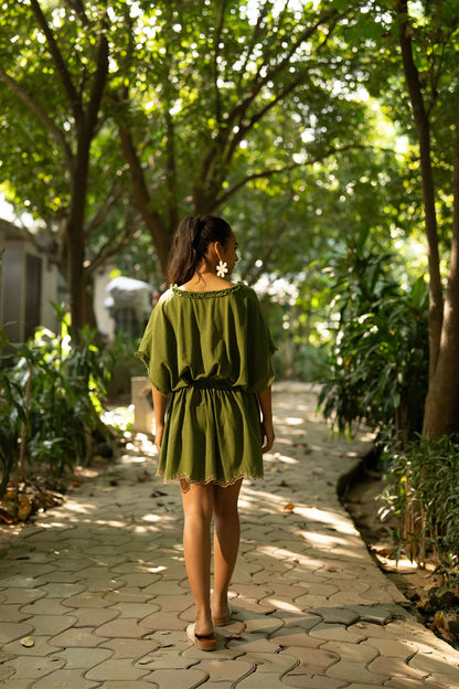 Sage green kaftan coverup