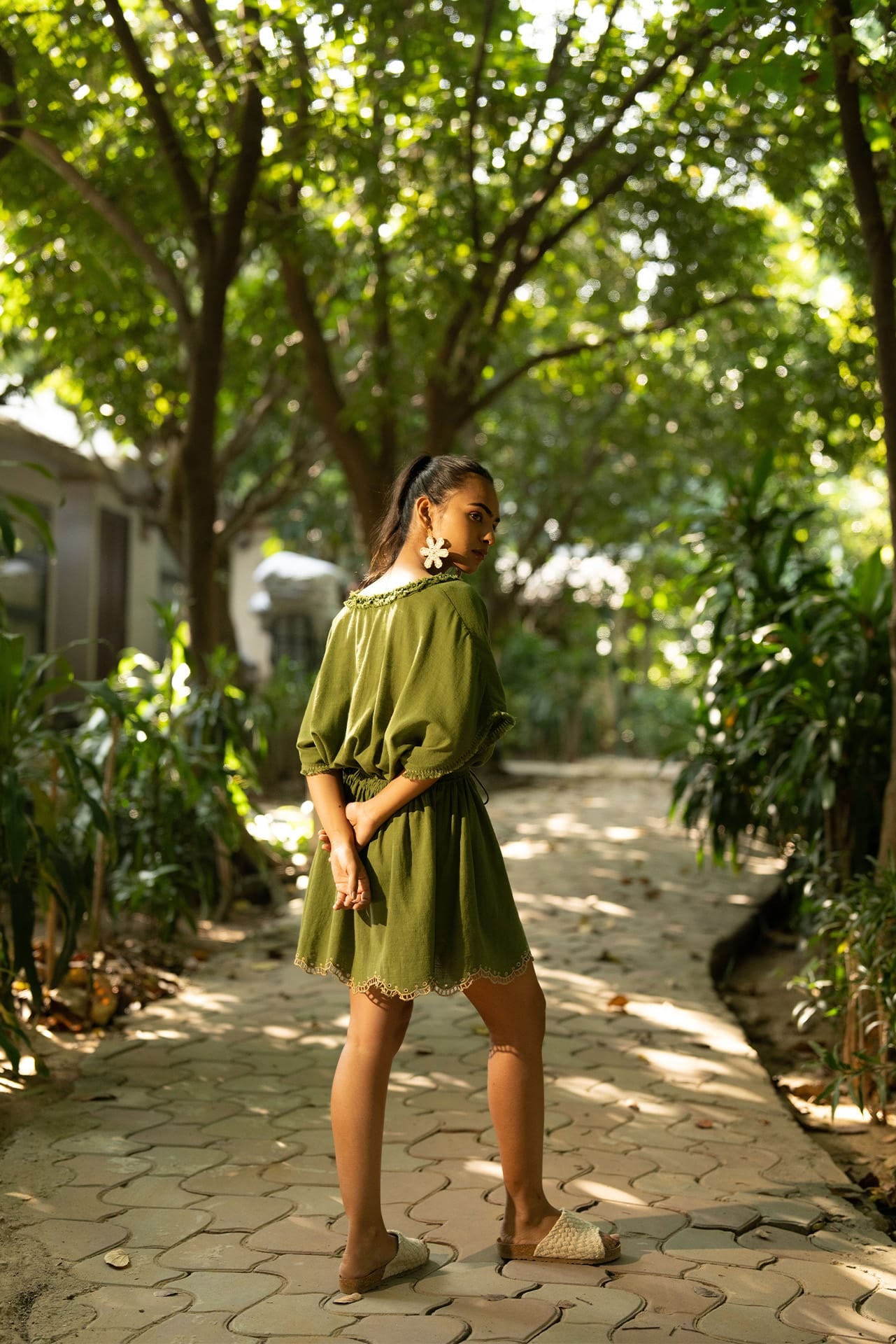 Sage green kaftan coverup