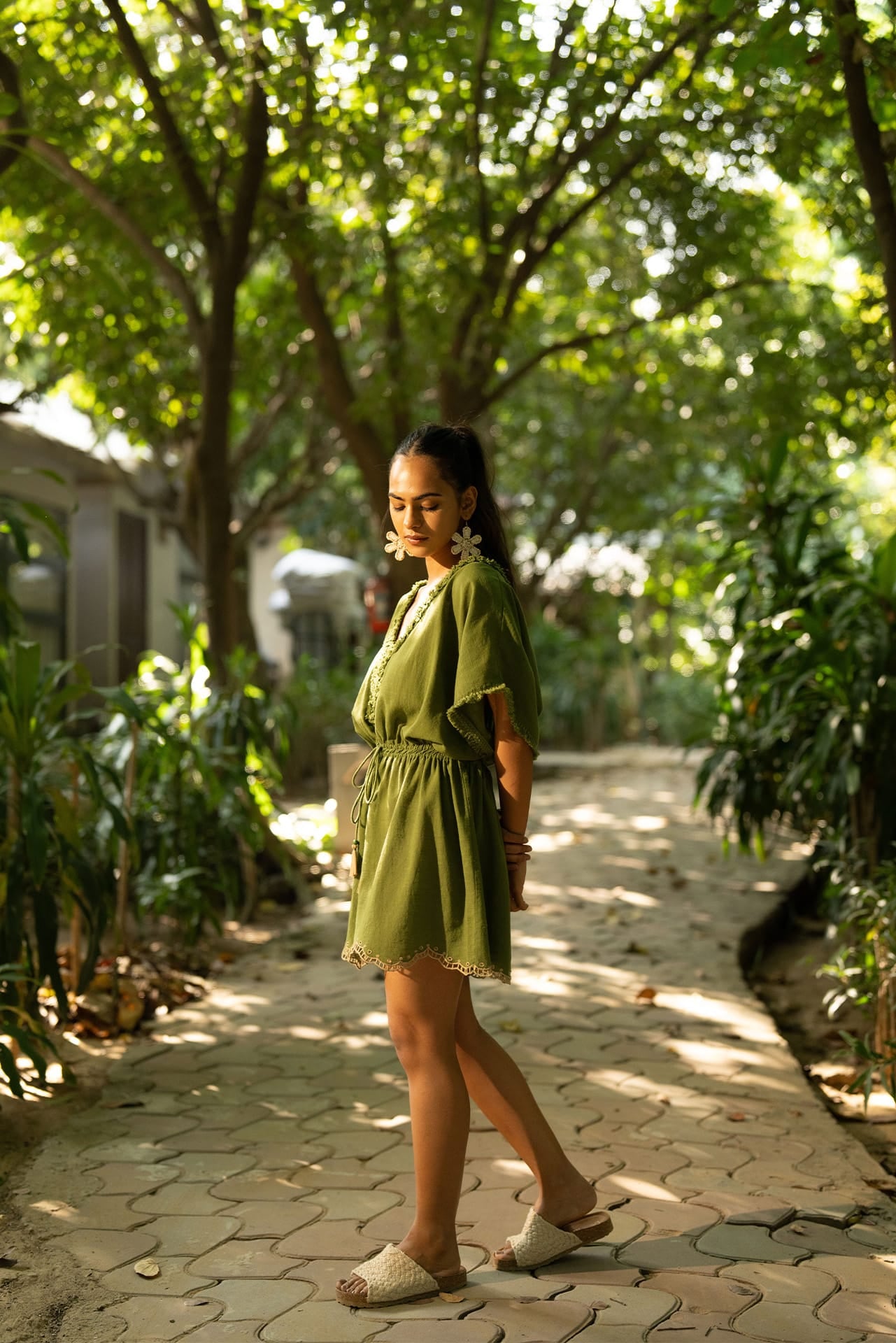 Sage green kaftan coverup