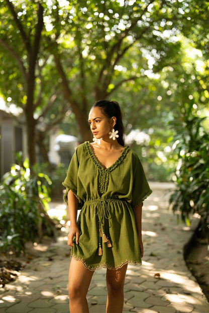 Sage green kaftan coverup