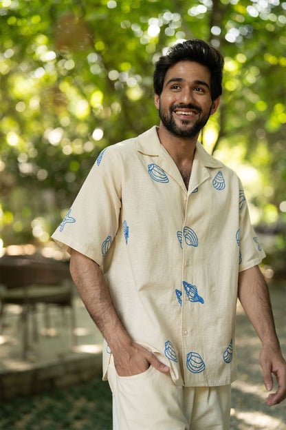Blue embroidery shirt