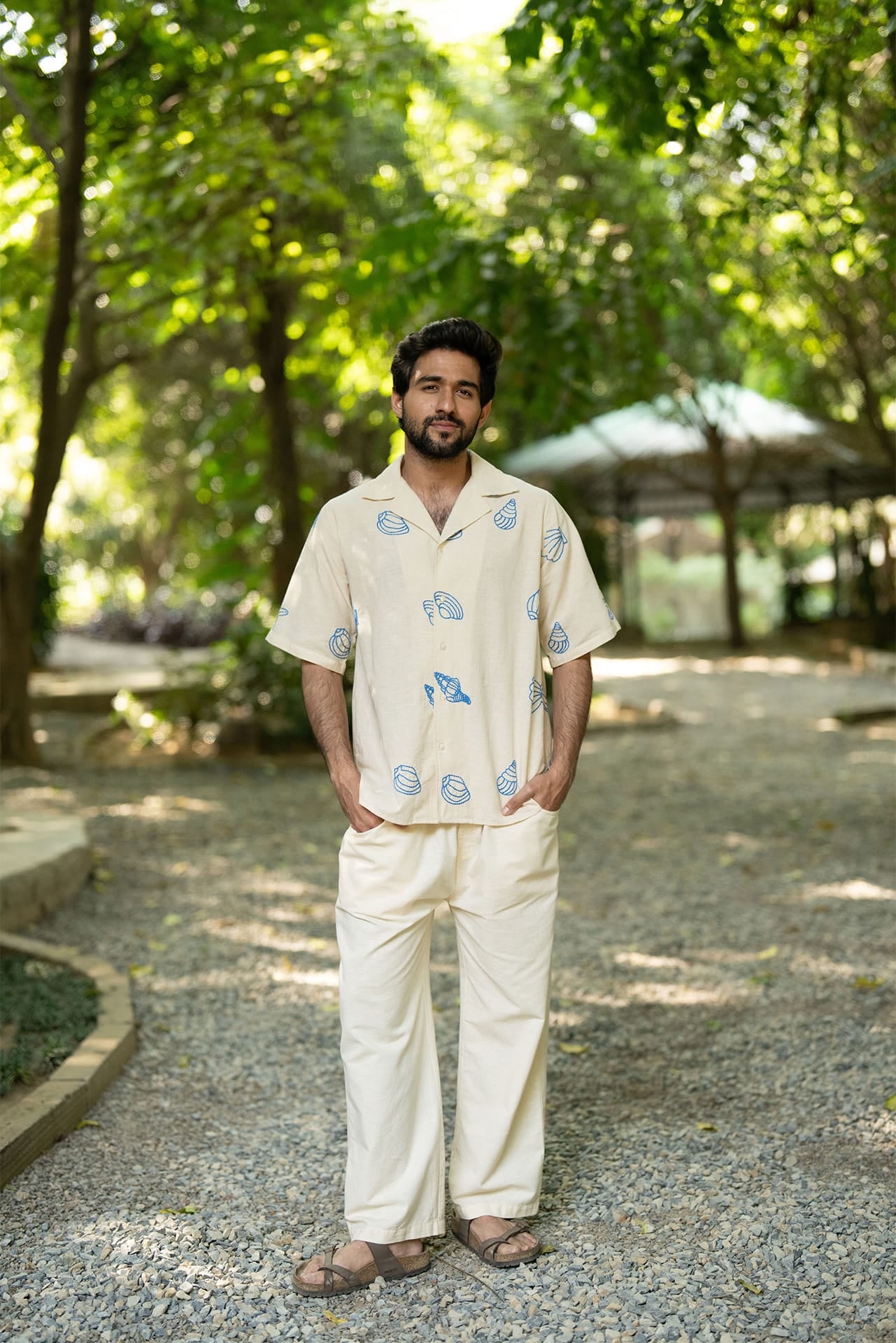 Blue embroidery shirt