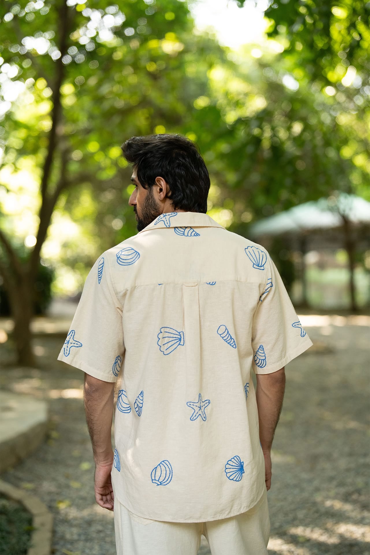 Blue embroidery shirt