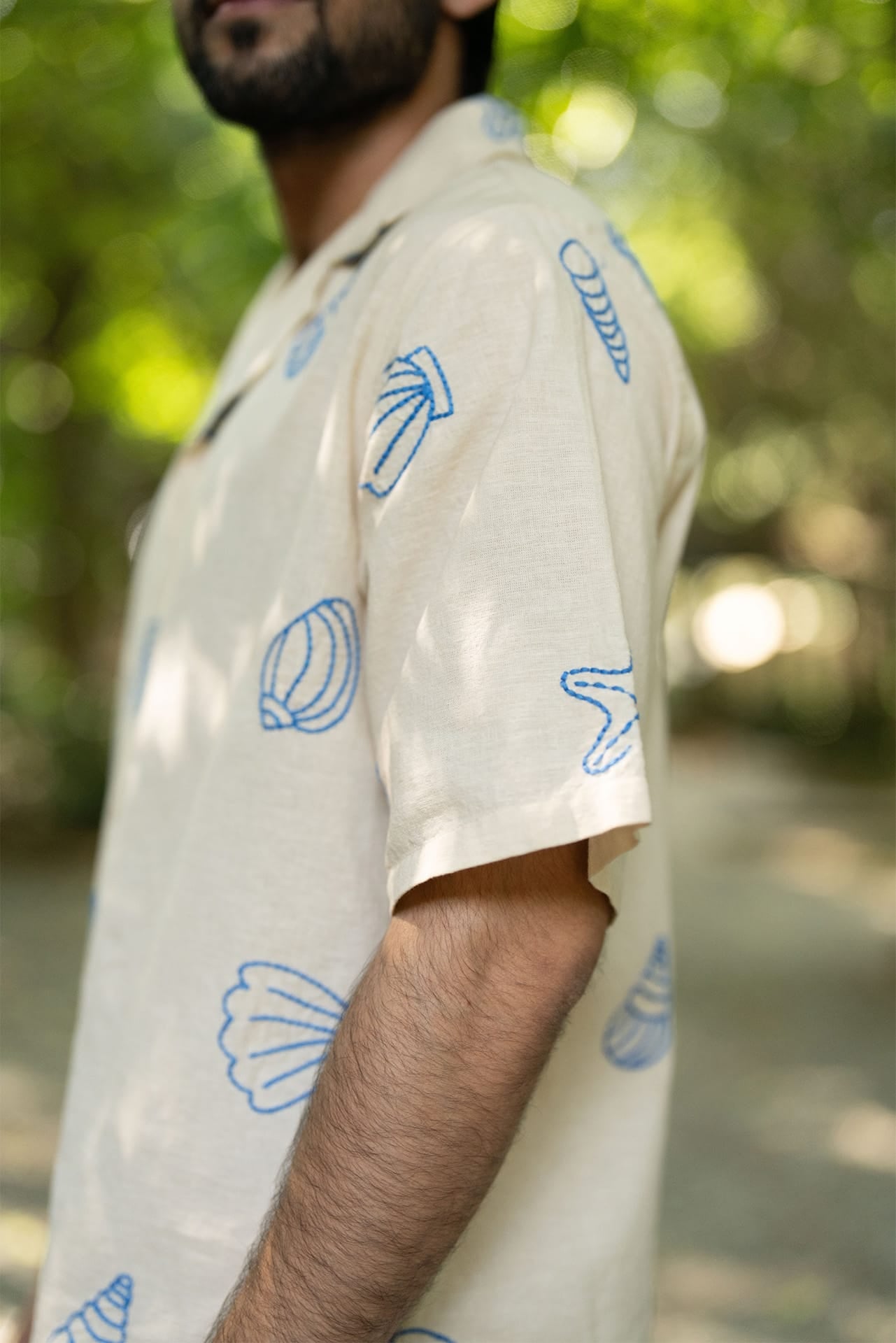 Blue embroidery shirt