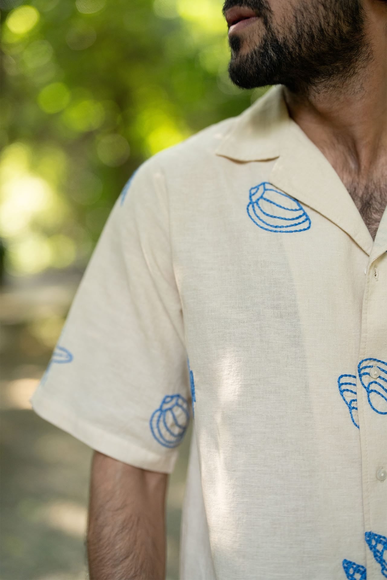 Blue embroidery shirt