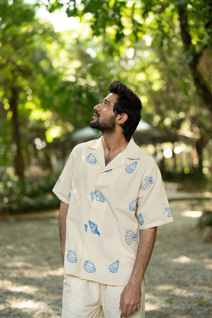 Blue embroidery shirt
