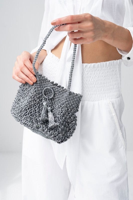 Handcrafted macrame bag with textured design