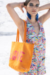South side brush painted canvas tote