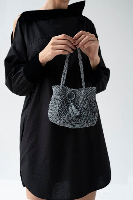 Handcrafted macrame bag with textured design