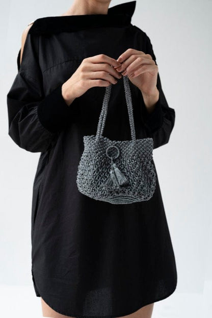 Handcrafted macrame bag with textured design