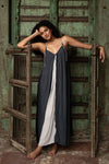 Pinwheel panelled long dress