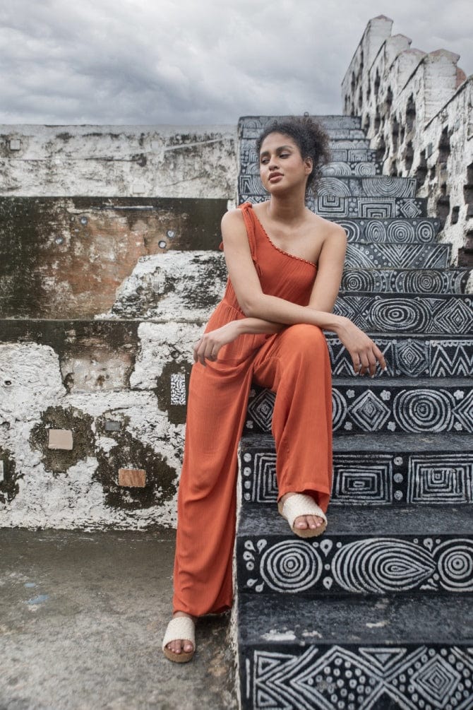 Orange shower jumpsuit