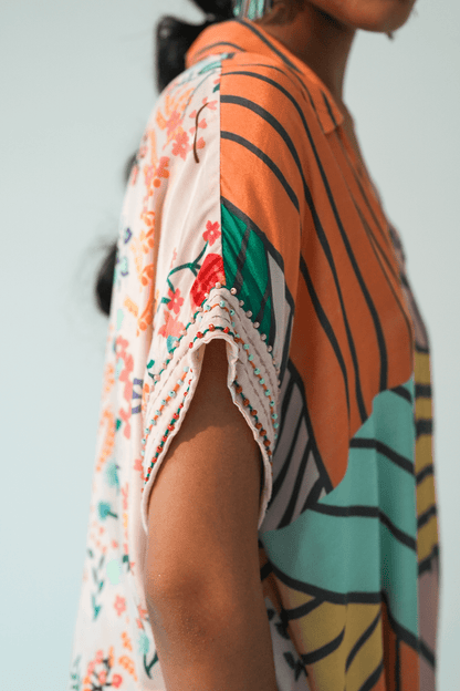 Retro Ripple Oversized resort top