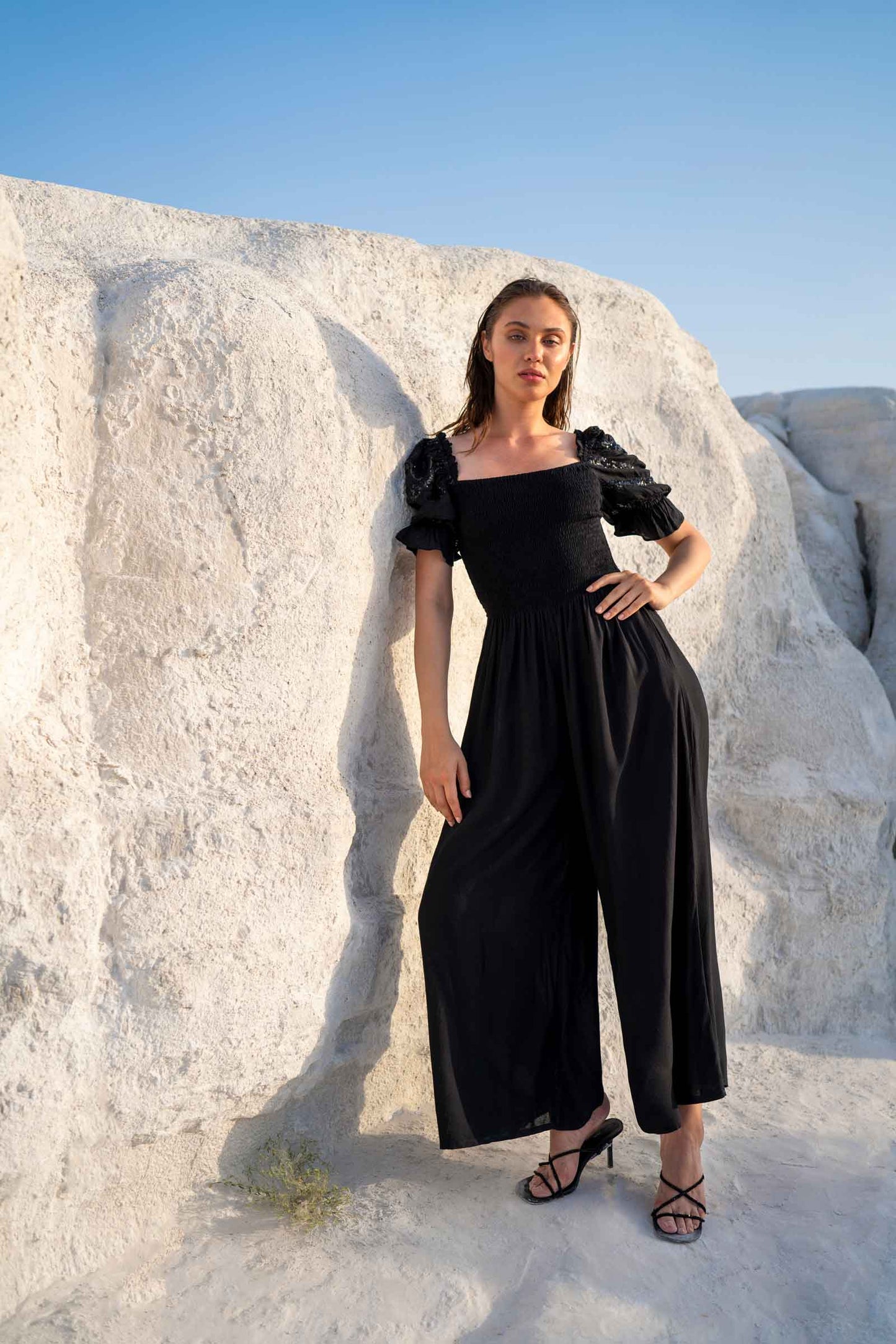 Galaxy Ballooned Sleeves Jumpsuit