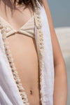 Loves doves front open cotton gauze coverup with tassels