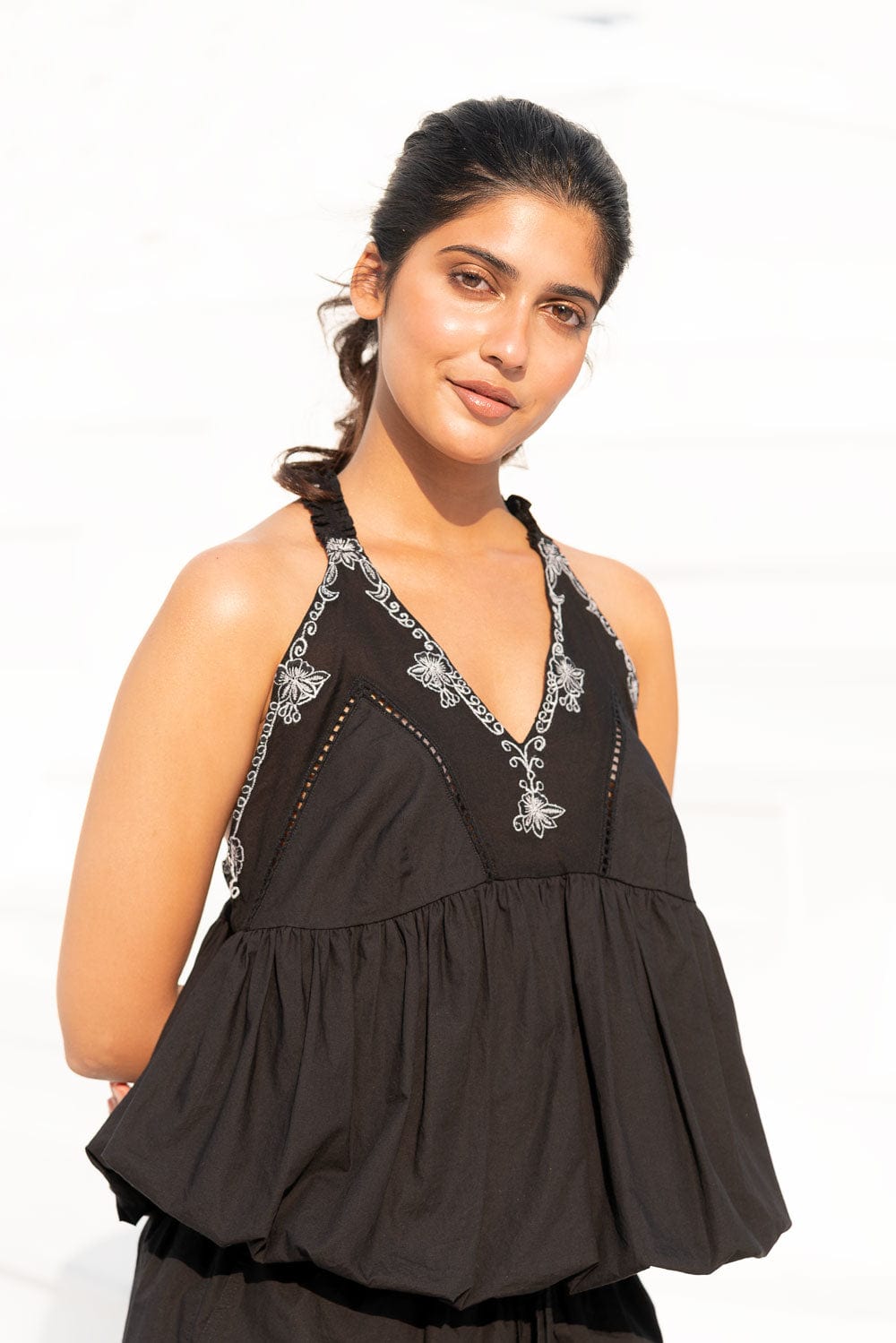 Zoe balloon crop top