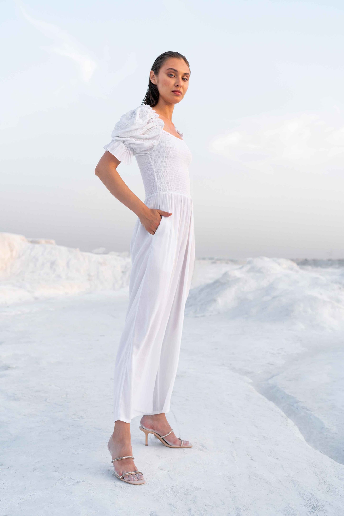 Galaxy Ballooned Sleeves Jumpsuit