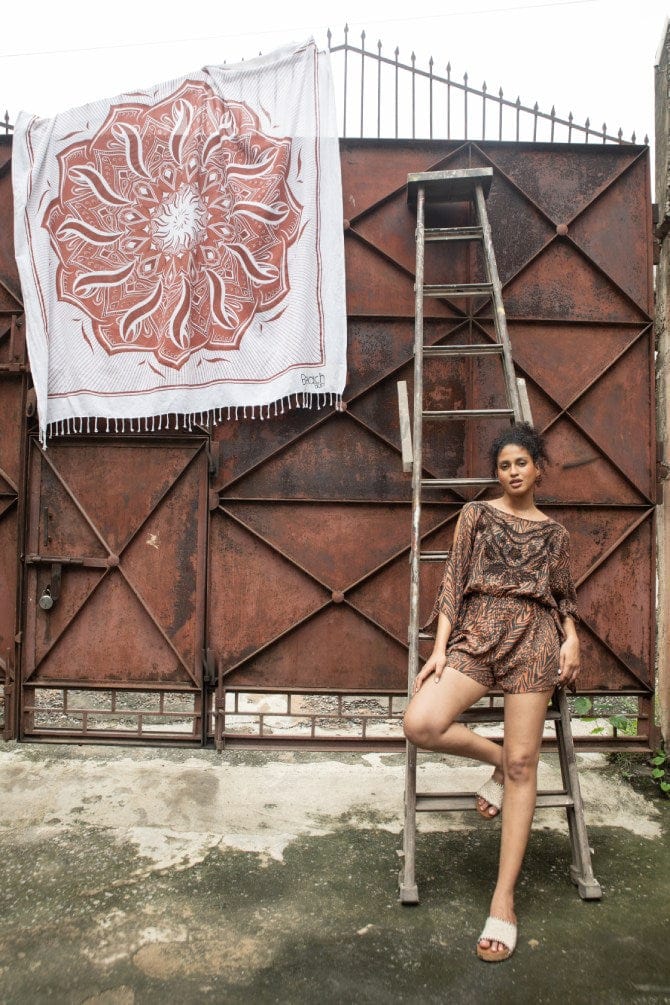 Desert rose printed romper