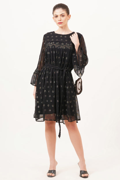 Glow knee length dress