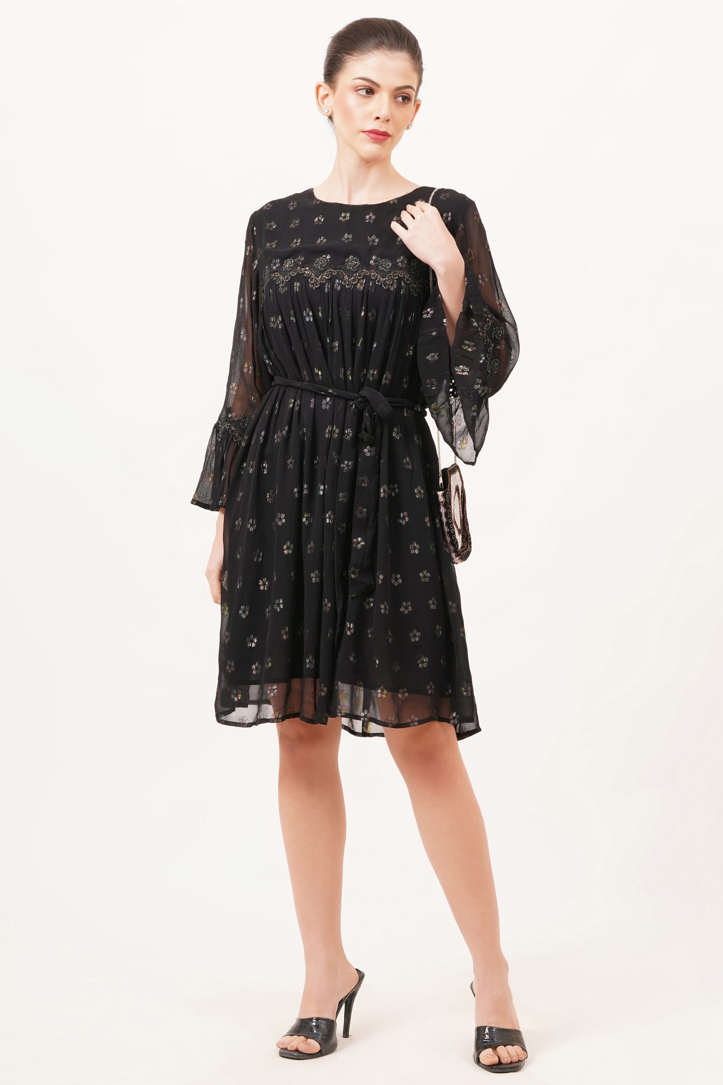 Glow knee length dress