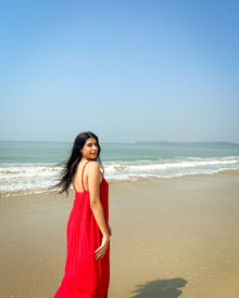  Onella in Scarlet Embellished Yoke Long Dress