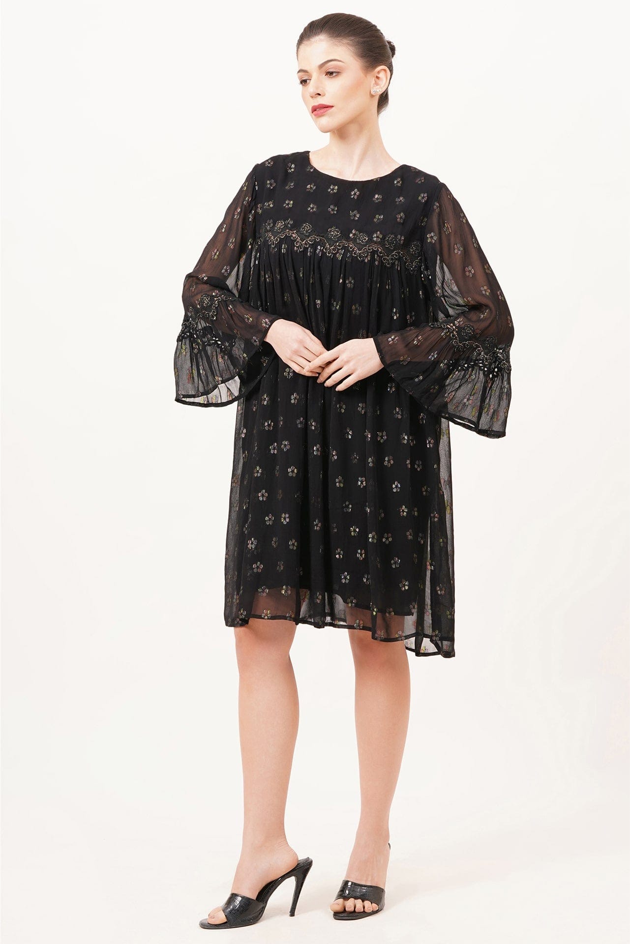 Glow knee length dress