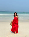 Anupriya Kapur in Scarlet Embellished Yoke Long Dress