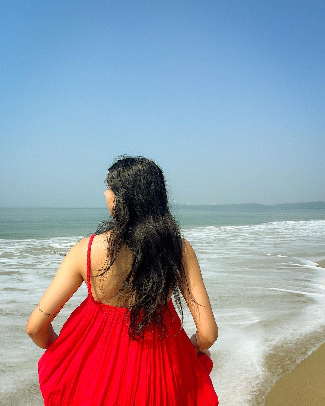 Onella in Scarlet Embellished Yoke Long Dress
