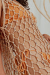 Klara mango orange cotton lace fabric bikini and brief set