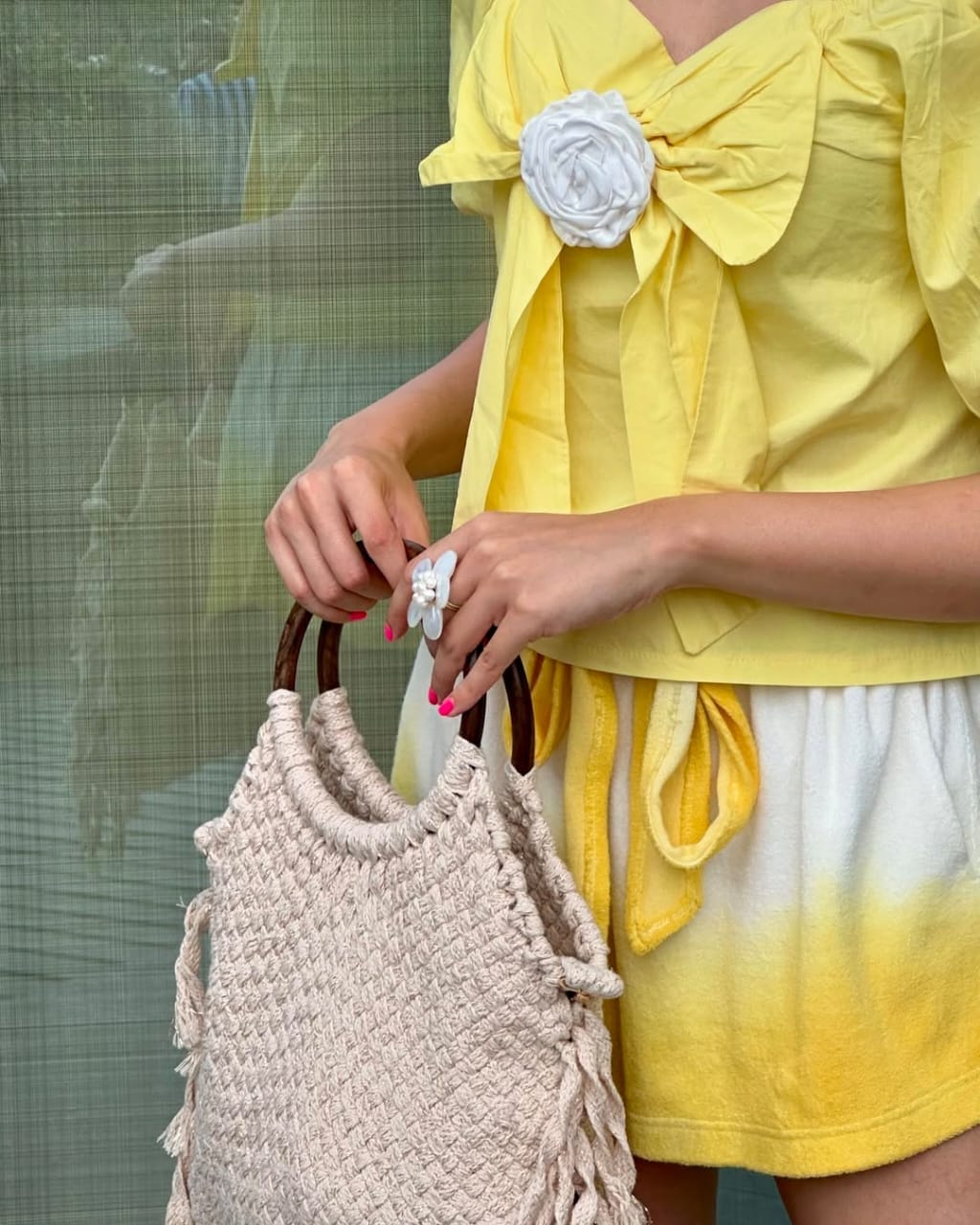 Viddhi Giri in Snap ginger floral danglers