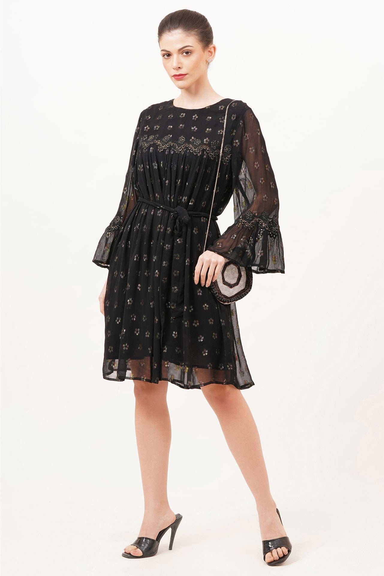 Glow knee length dress