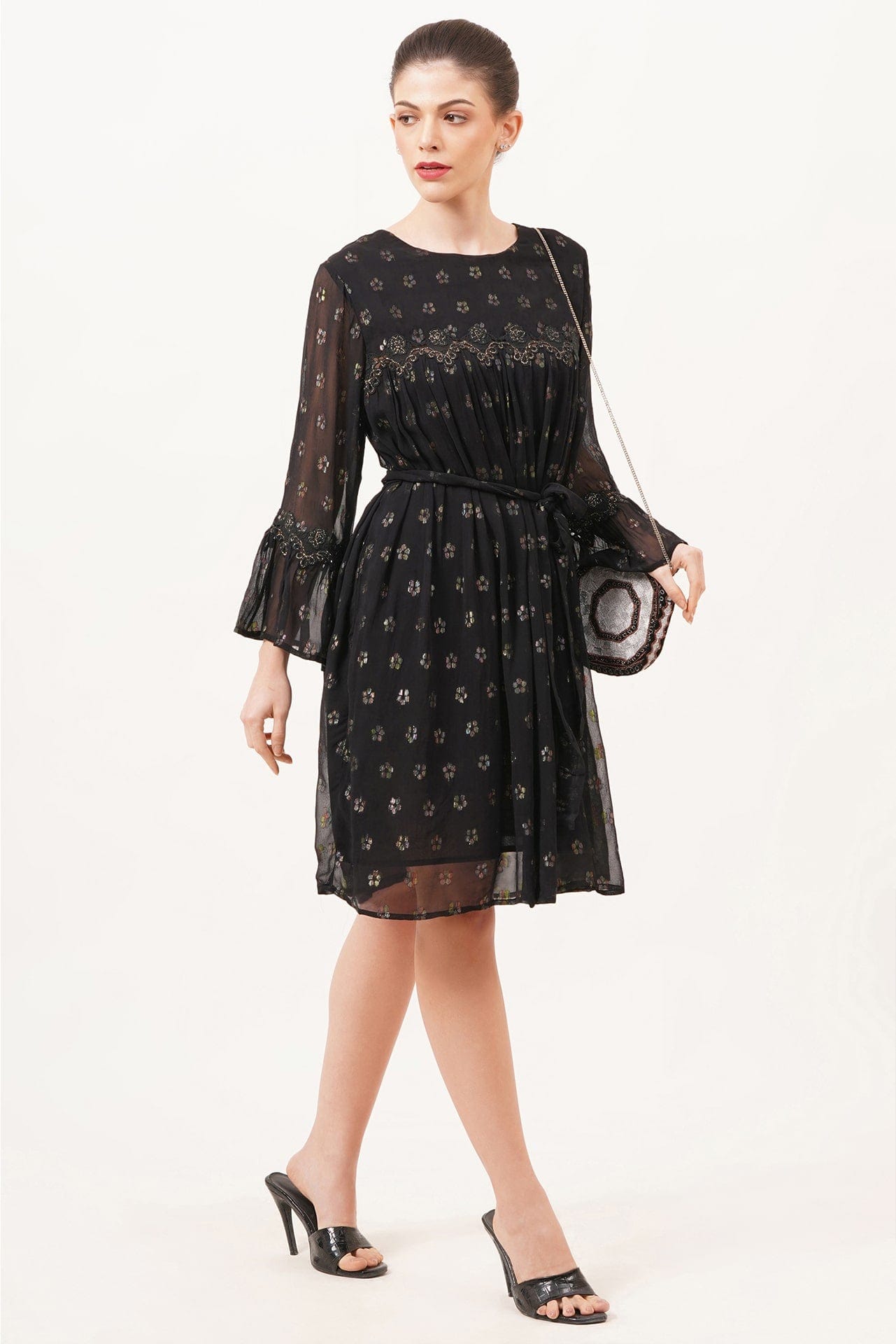 Glow knee length dress