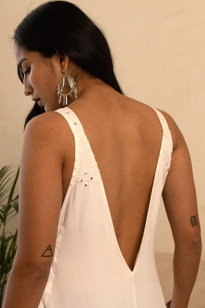 Pearly Trinklet White Dress