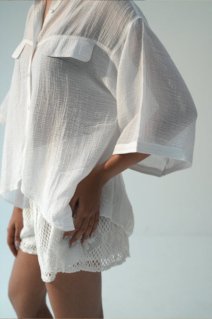 Adelia cotton lace shorts