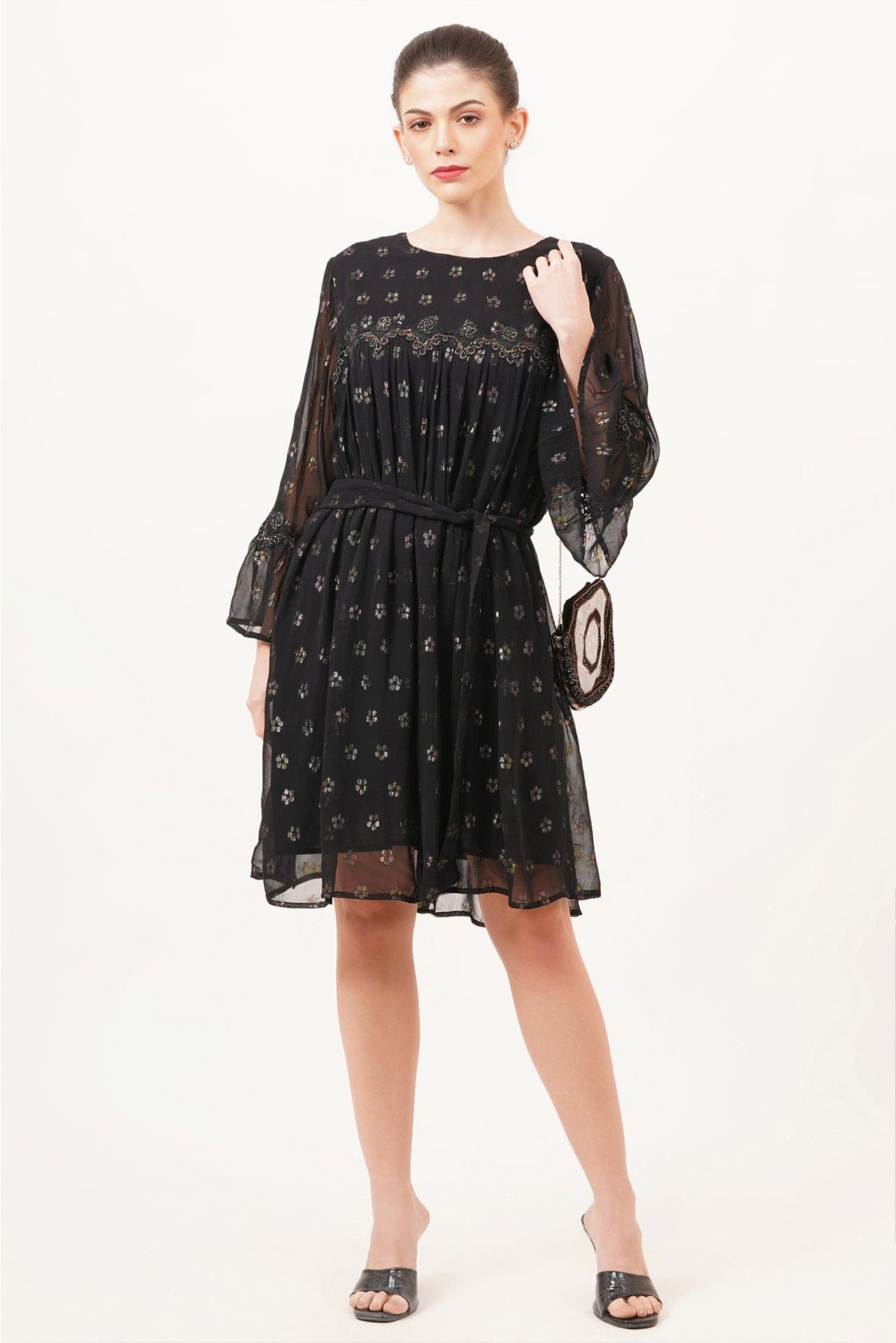 Glow knee length dress
