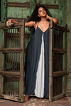 Pinwheel panelled long dress