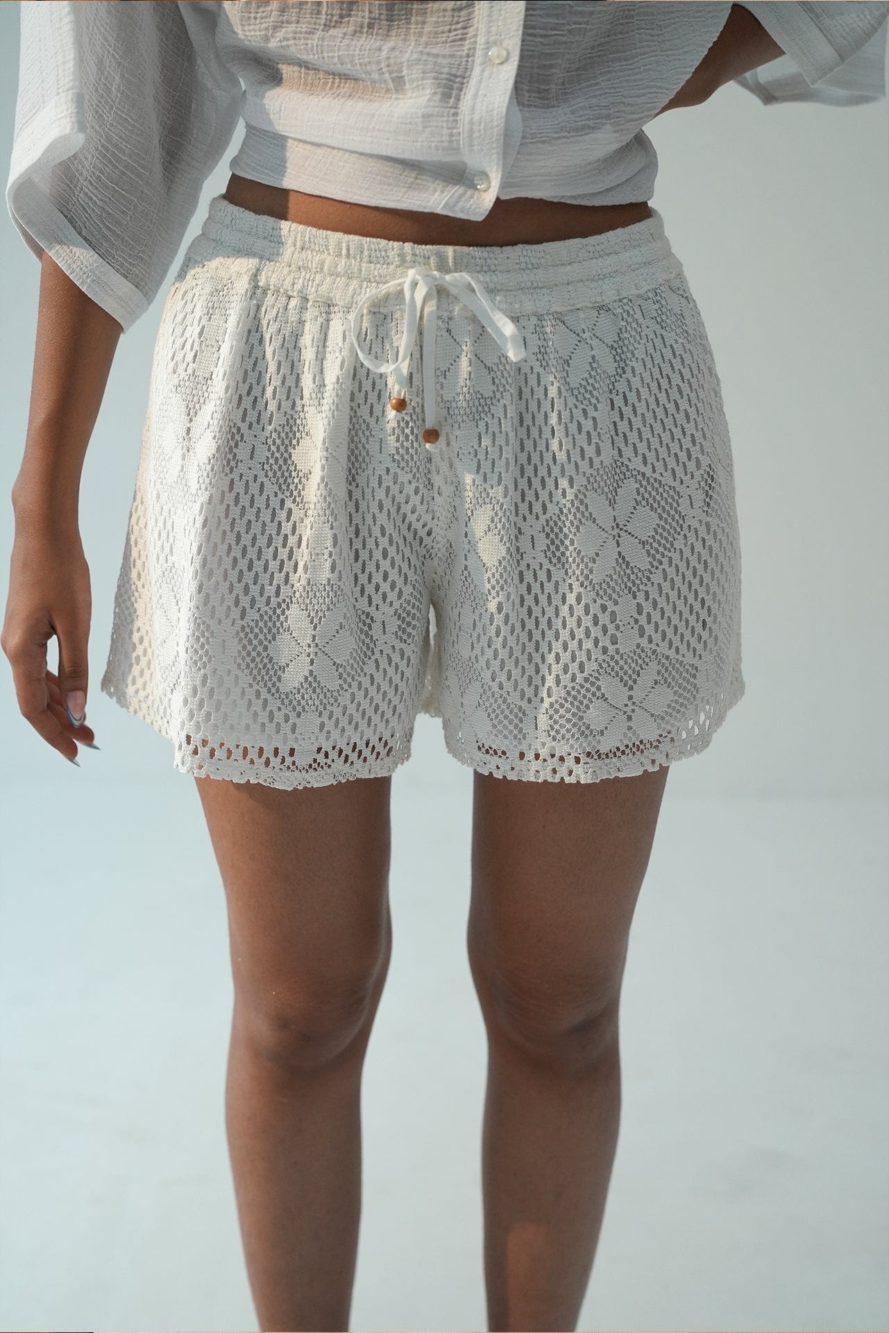 Adelia cotton lace shorts